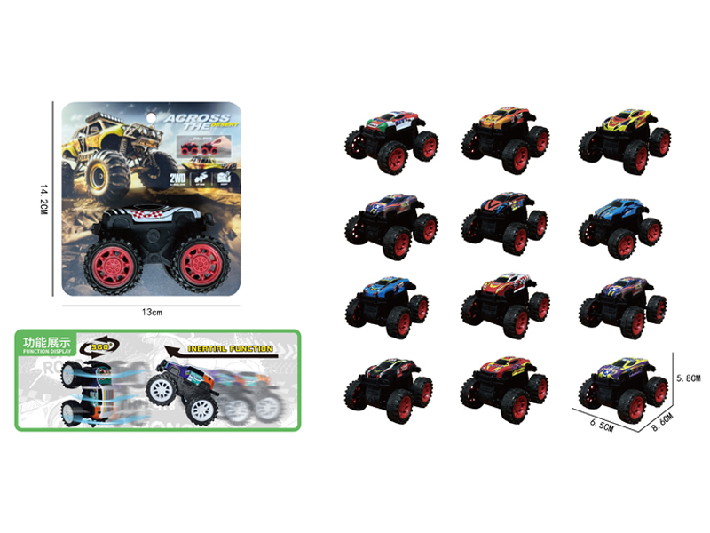 Friction Large Wheeled Metal Stunt Vehicle