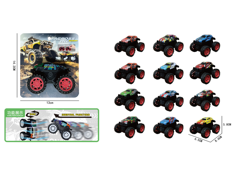 Friction Large Wheeled Metal Stunt Vehicle