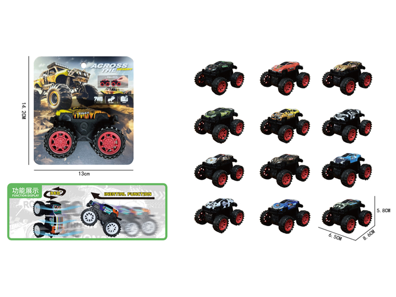 Friction Large Wheeled Metal Stunt Vehicle