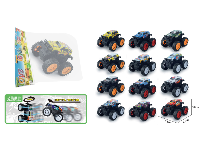 Friction Large Wheeled Metal Stunt Vehicle