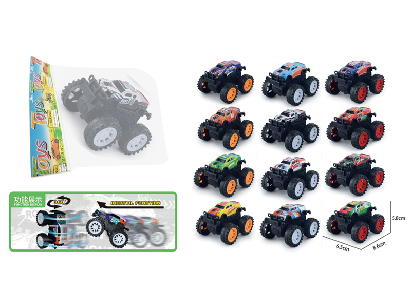 Friction Large Wheeled Metal Stunt Vehicle