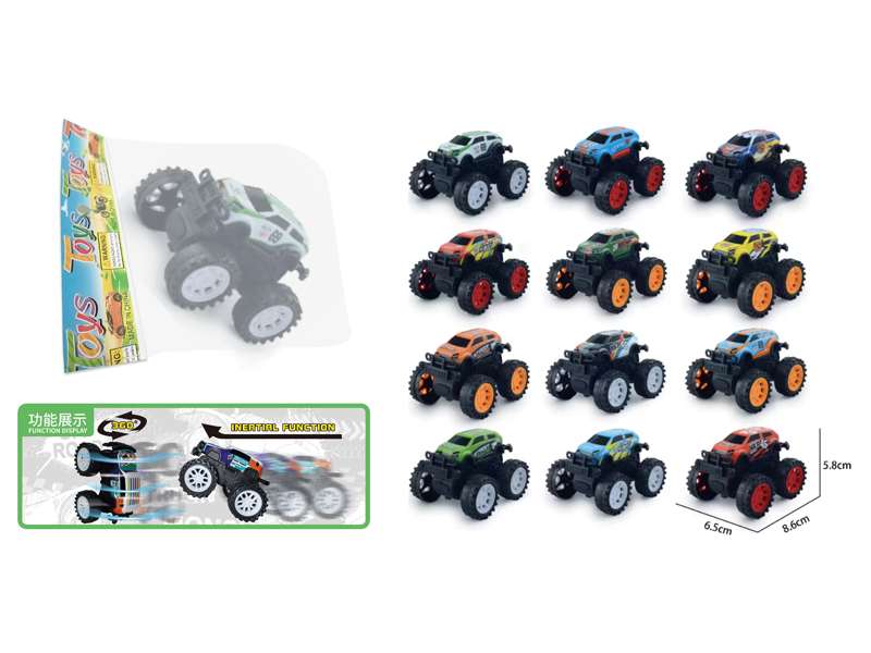 Friction Large Wheeled Metal Stunt Vehicle