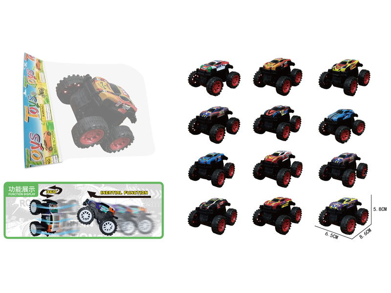 Friction Large Wheeled Metal Stunt Vehicle