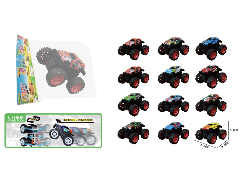 Friction Large Wheeled Metal Stunt Vehicle