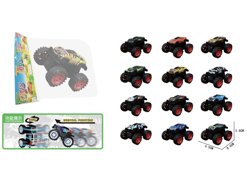 Friction Large Wheeled Metal Stunt Vehicle