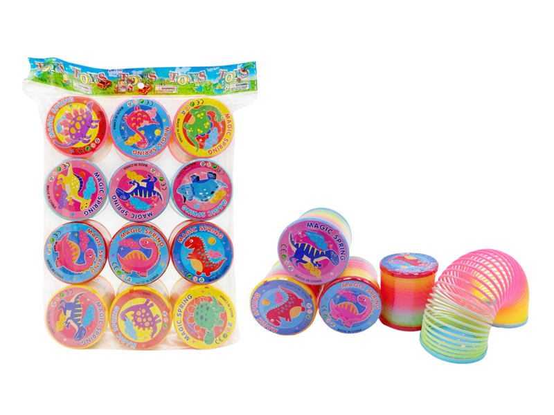 12PCS Cartoon Dinosaur Rainbow Circle