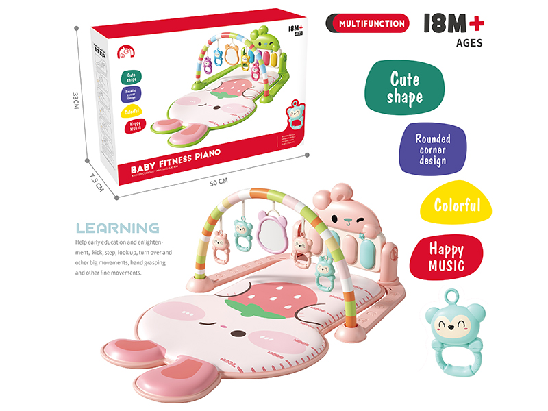 Strawberry Rabbit Pedal Piano Fitness Blanket