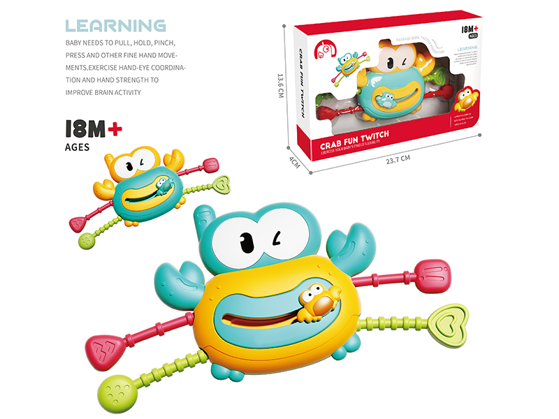 Crab Teether Fun Pull String Toy
