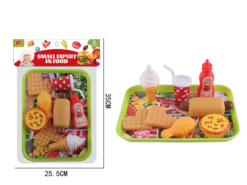 Hot Dog Waffle Fast Food Set