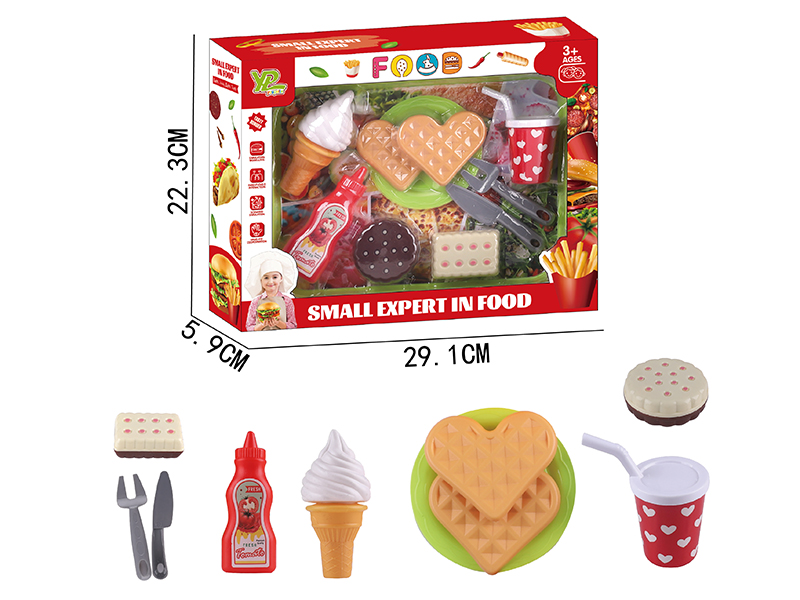 Waffle Ice Cream Fast Food Set