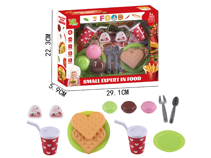 Macaron wWaffle Food Set
