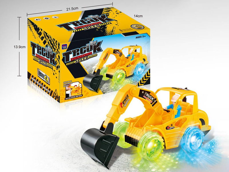 B/O Go And Bump Excavator Construction Vehicle With Light And Music
