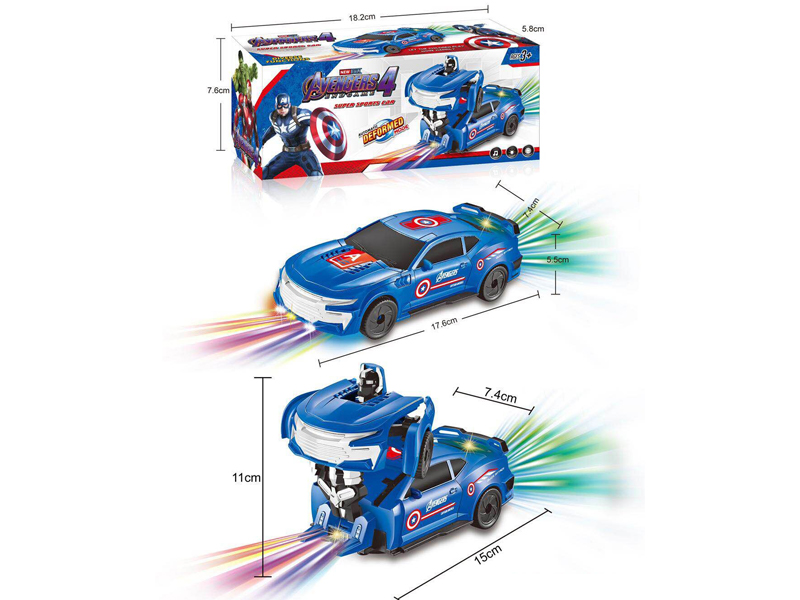 B/O Go And Bump Captain America Deformable Vehicle With Light And Music
