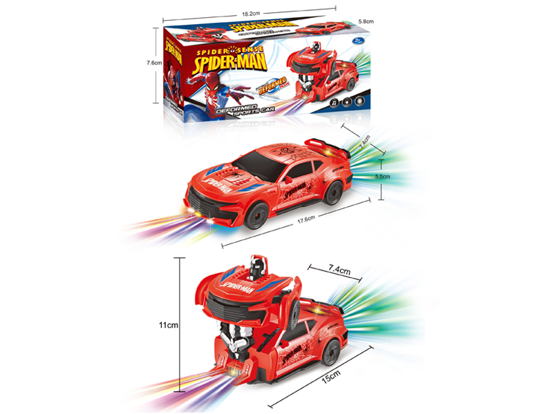 B/O Go And Bump Spider Man Transformation Car With Light And Music
