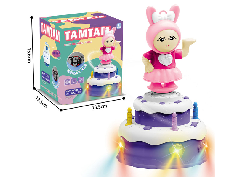 B/O Rotating Cake Girl Rabbit