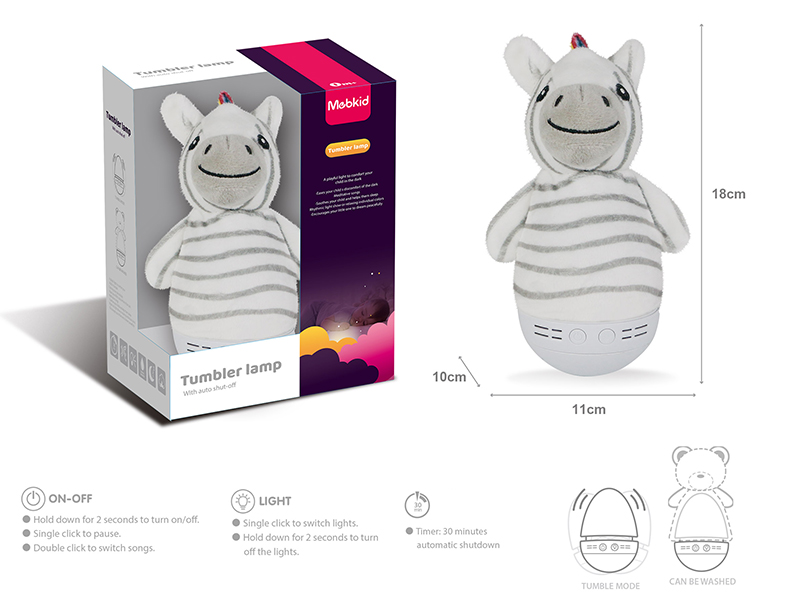 Baby Soothing Toys Plush Tumbler(Zebra)