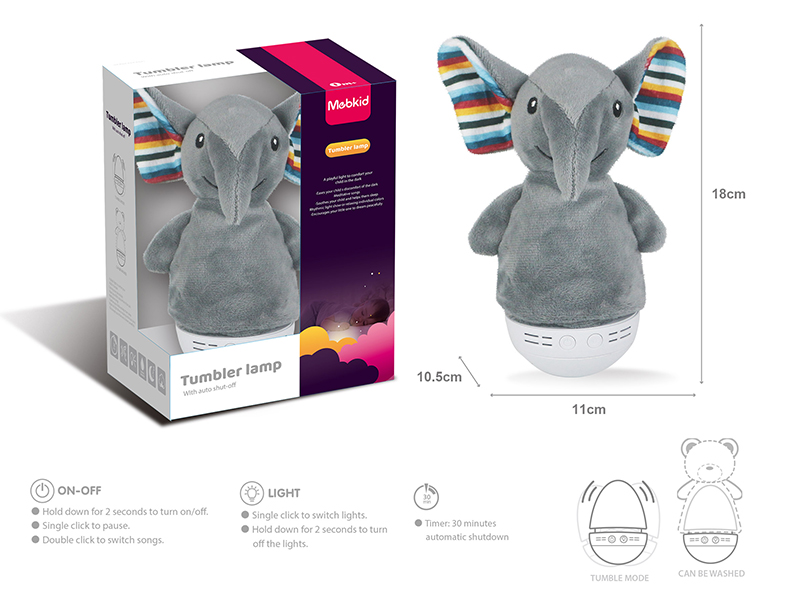 Baby Soothing Toys Plush Tumbler(Elephant)