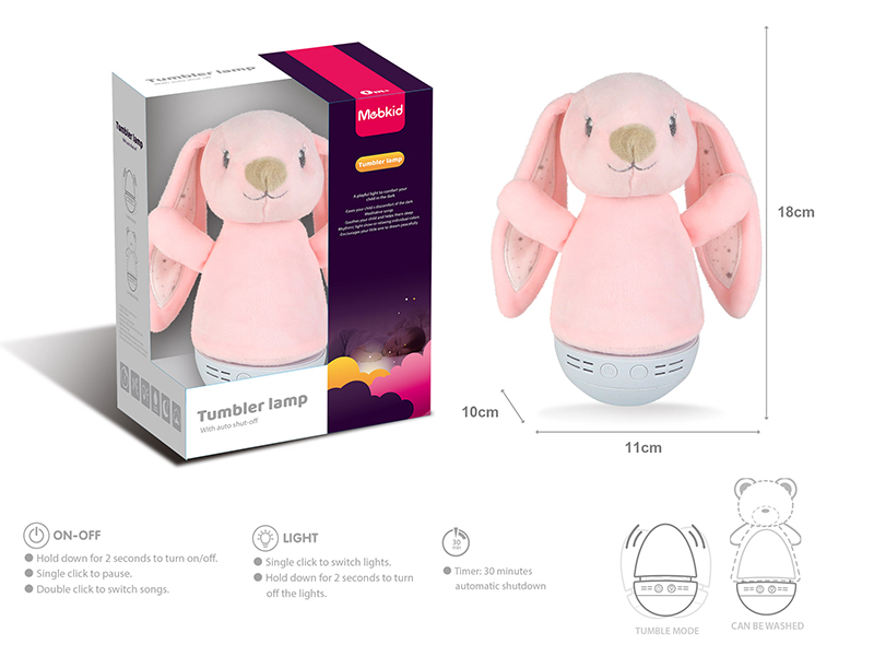 Baby Soothing Toys Plush Tumbler(Rabbit)