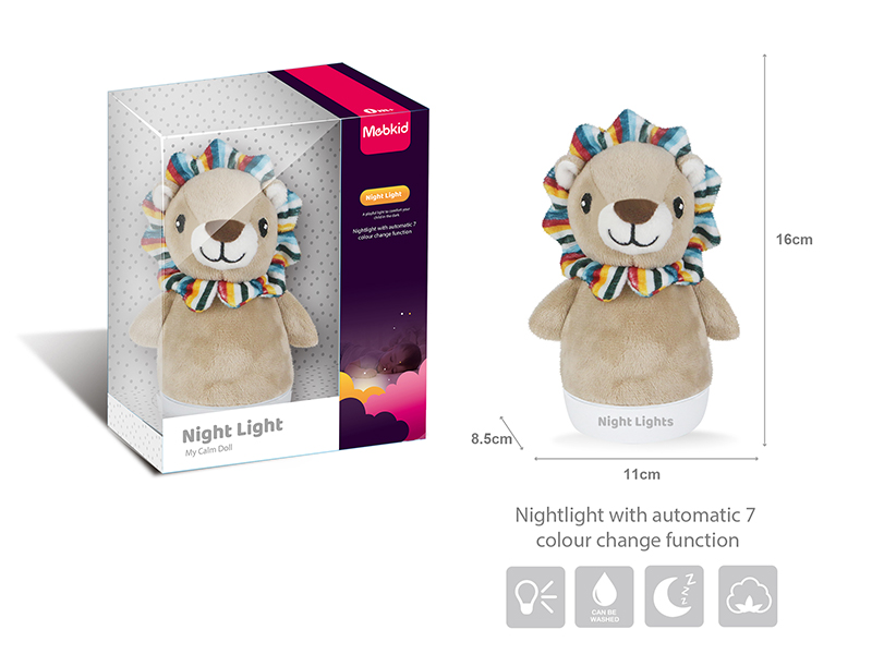 Baby Soothing Toys Plush Night Light(Lion)