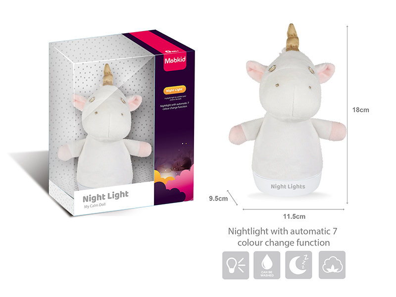 Baby Soothing Toys Plush Night Light(Unicorn)