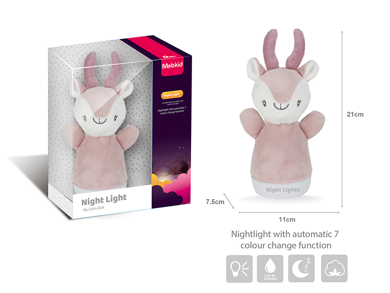 Baby Soothing Toys Plush Night Light(Reindeer)