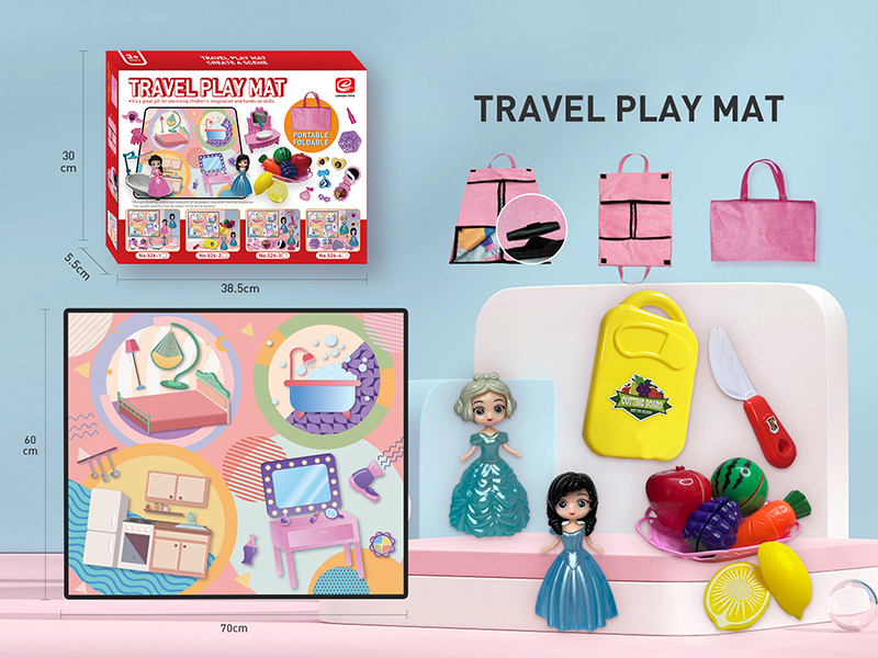 Travel Play Mat Portable Storage Bag - Kitchen Scene