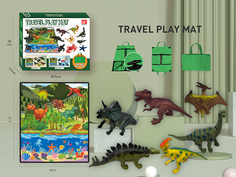 Travel Play Mat Portable Storage Bag - Dinosaur Scene
