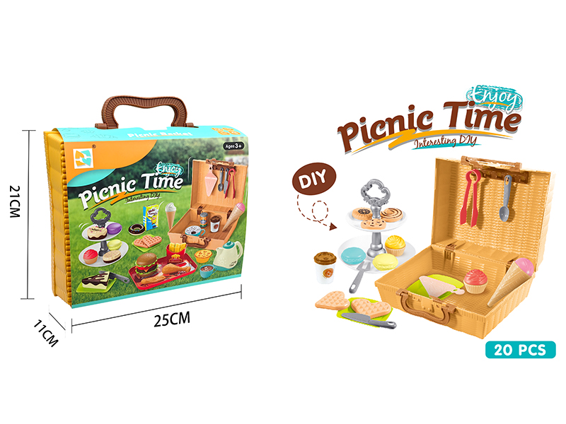 Picnic Basket Dessert Stand Afternoon Tea Set 20pcs