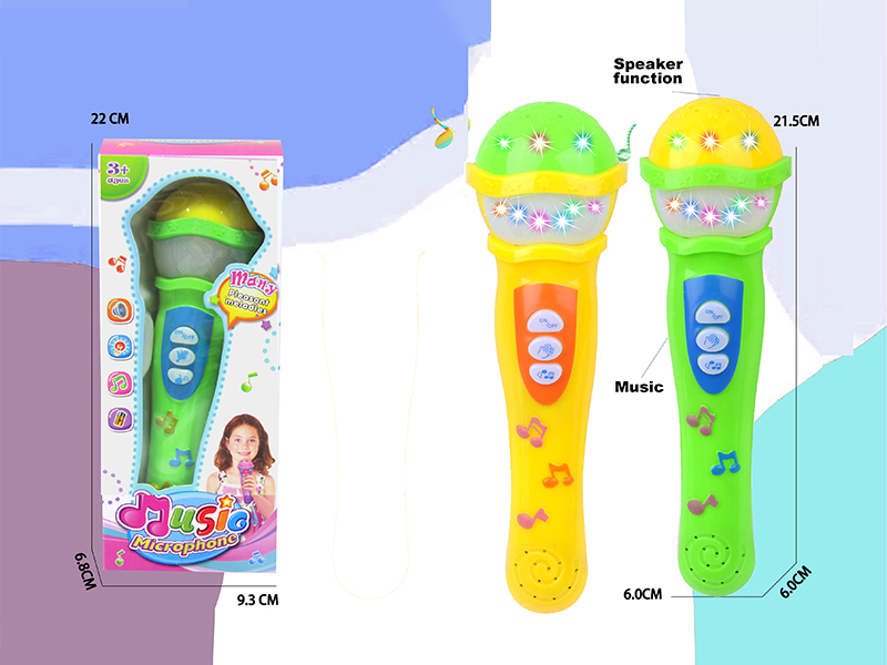 Microphone With Amplified Sound, Light, Music