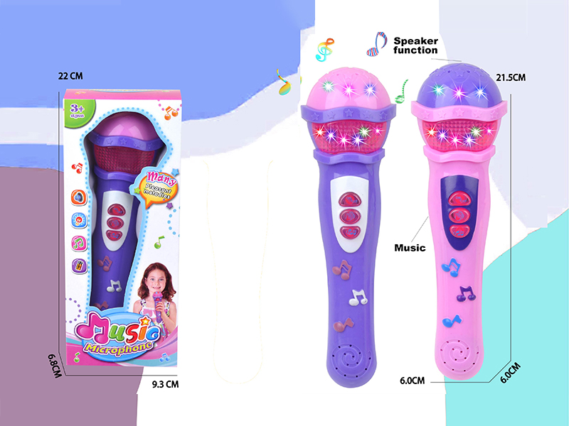 Microphone With Amplified Sound, Light, Music