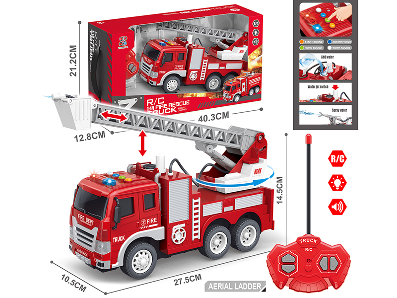 4-Channel Remote Control Fire Engine(4 Keys With Lights And Sound, Water Spraying Function)