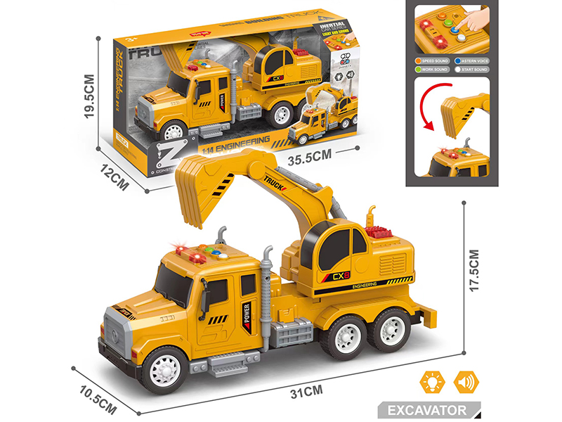 1:14 Friction Engineering Excavator(4 Keys With Light And Music)