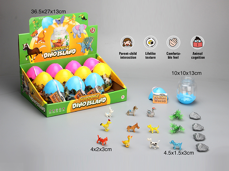 PVC Solid Cartoon Poultry Animal Set 12PCS