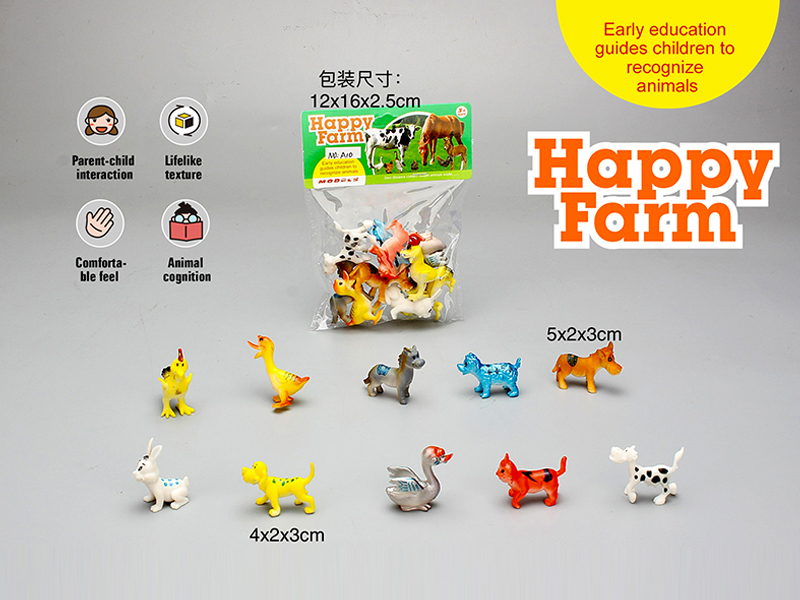 PVC Solid Cartoon Poultry Animal Set