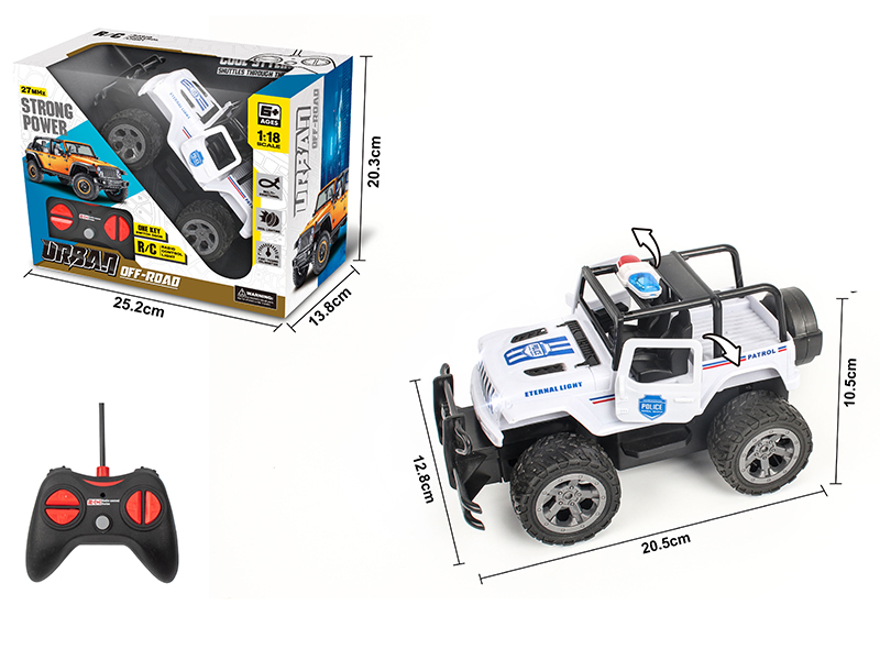 1:18 5-Channel Remote Control Off-Road Police Car(One Key Open The Doors)