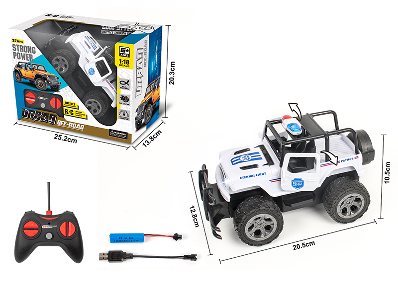 1:18 5-Channel Remote Control Off-Road Police Car(One Key Open The Doors)