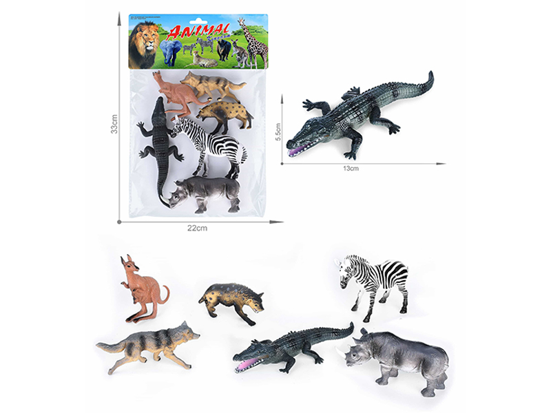 5-6 Inch Simulated Painted PVC Wildlife Toy 6PCS