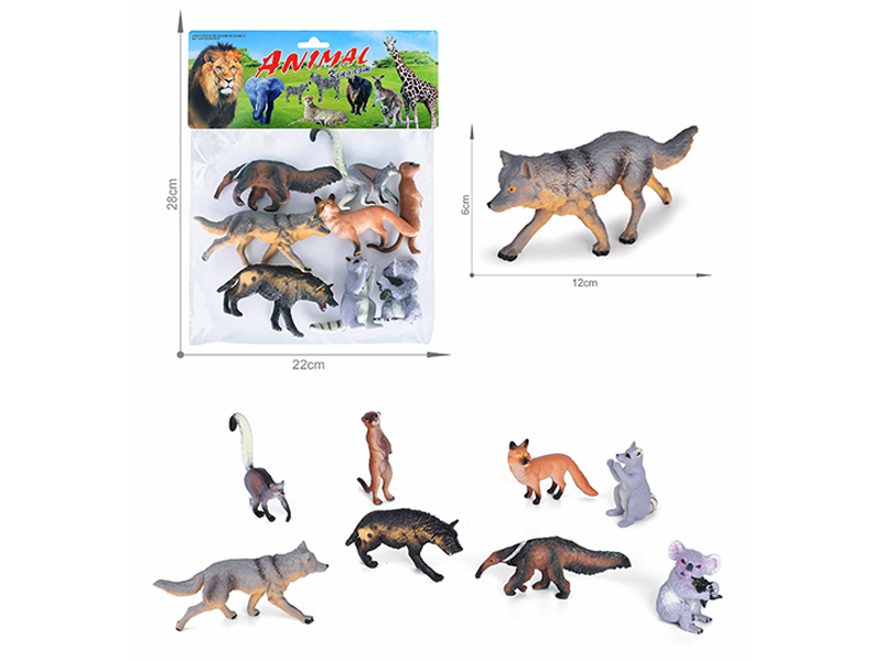 5-6 Inch Simulated Painted PVC Wildlife Toy 8PCS