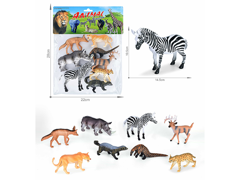 5-6 Inch Simulated Painted PVC Wildlife Toy 8PCS
