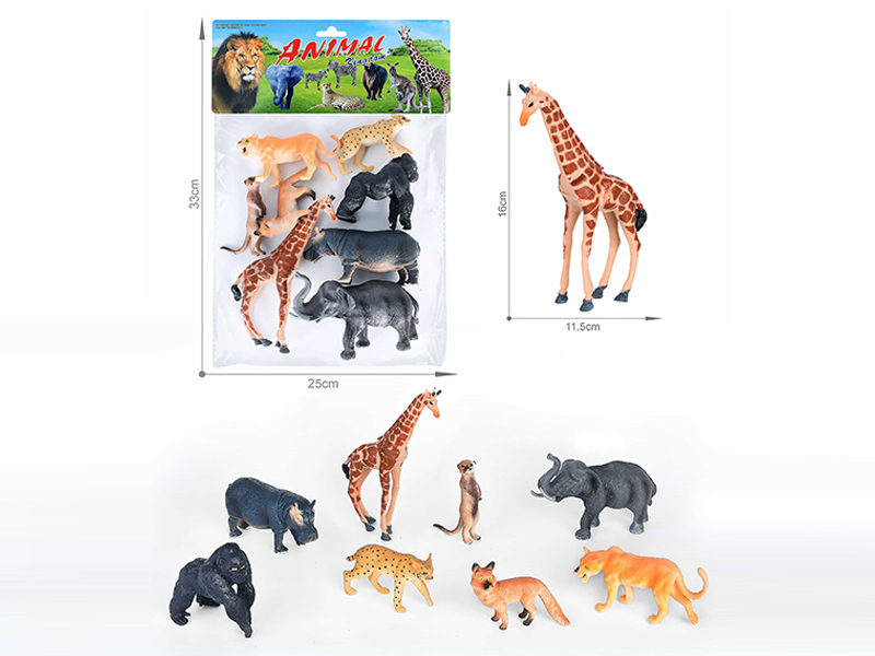 5-6 Inch Simulated Painted PVC Wildlife Toy 8PCS