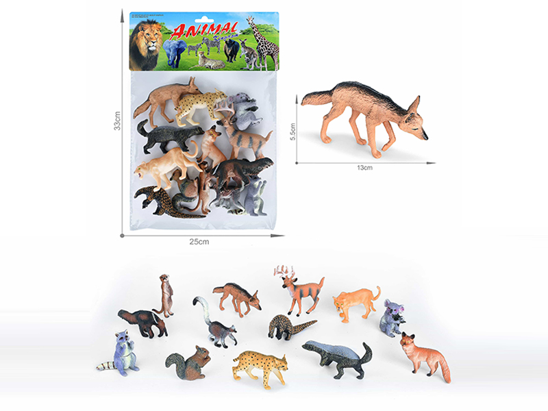 5-6 Inch Simulated Painted PVC Wildlife Toy 13PCS