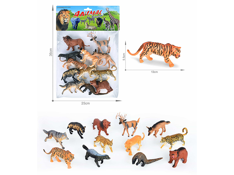 5-6 Inch Simulated Painted PVC Wildlife Toy 12PCS
