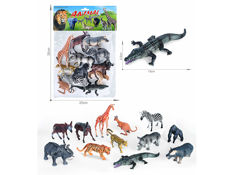 5-6 Inch Simulated Painted PVC Wildlife Toy 12PCS