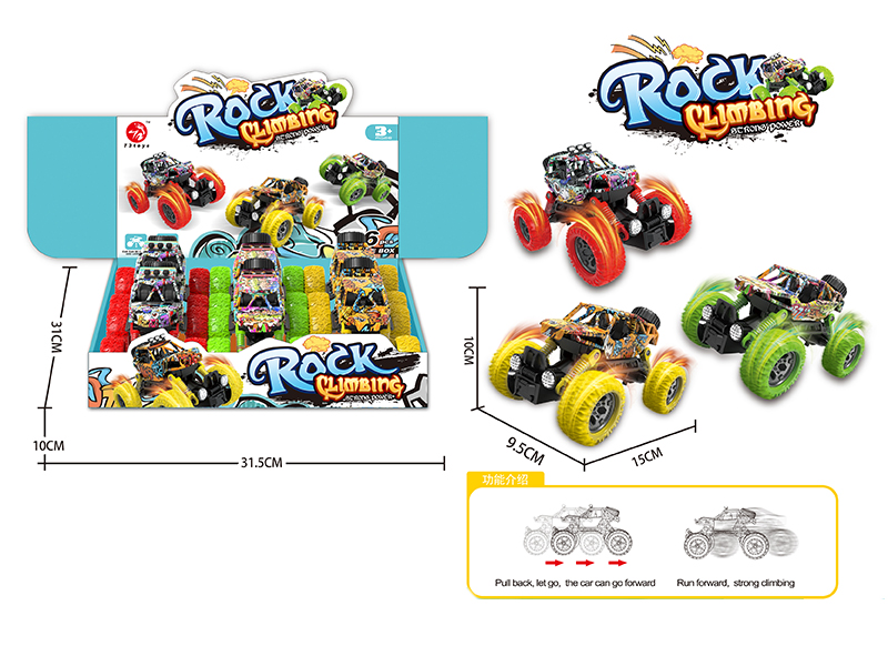 Pull Back Graffiti Skeleton Stunt Vehicle 6PCS