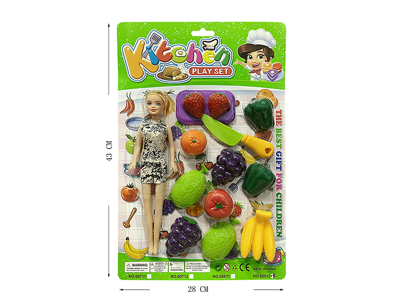 Cutting Fruits And Vegetable Set + Doll