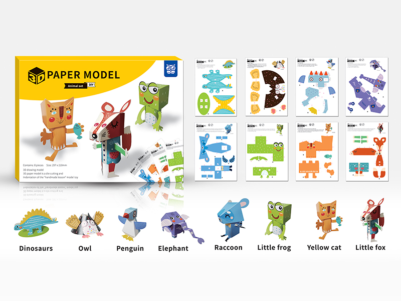DIY 3D Paper Model Animal Set