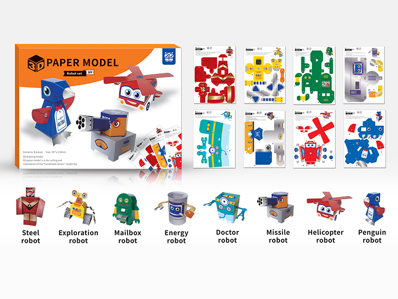DIY 3D Paper Model Robot Set