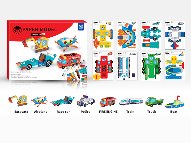 DIY 3D Paper Model Transport Set
