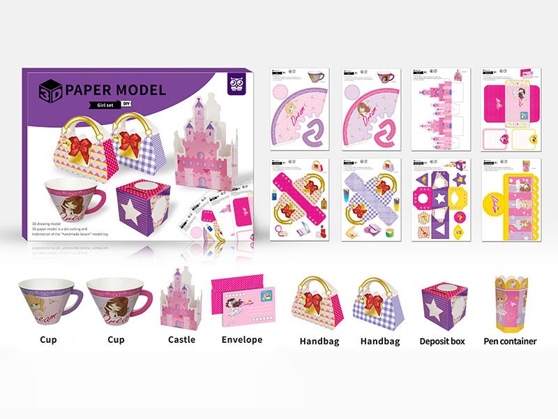 DIY 3D Paper Model Girl Set