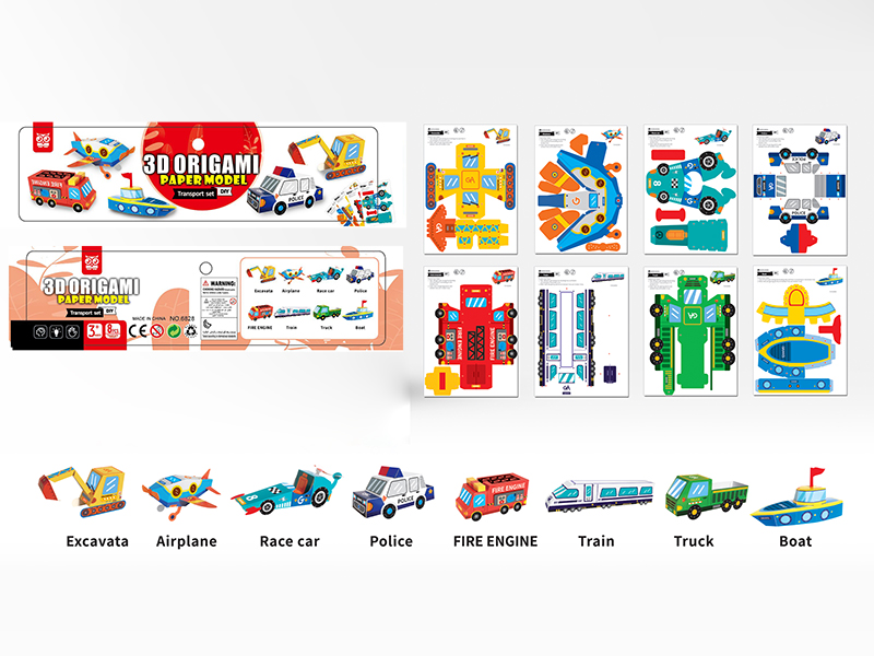 DIY 3D Paper Model Transport Set